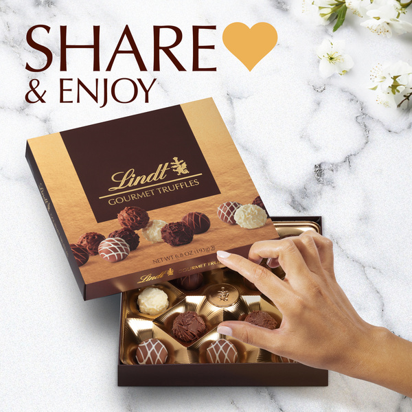 Lindt Gourmet Truffles Assorted Chocolate Candy Gift Box, 6.8 oz