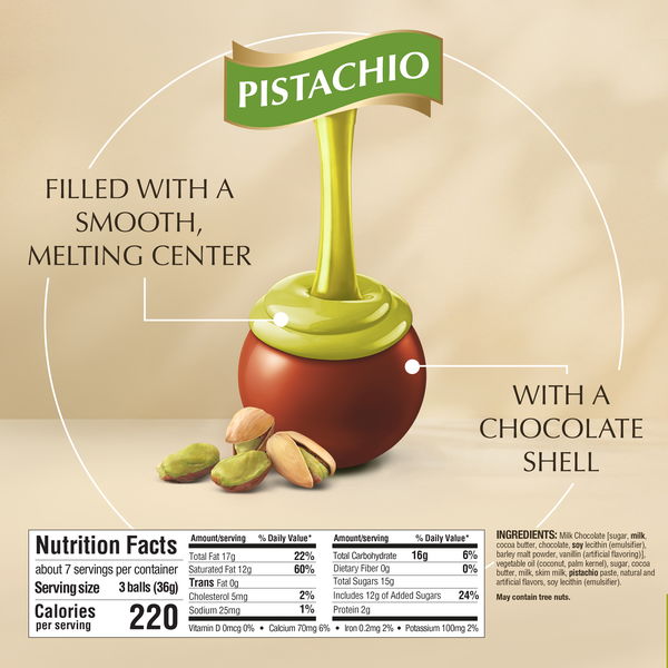 Lindt LINDOR Pistachio Milk Chocolate Candy Truffles, 8.5 oz. Bag