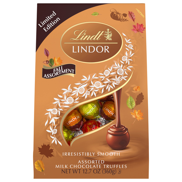 Lindt LINDOR Fall Assorted Milk Chocolate Candy Truffles, 12.7 oz