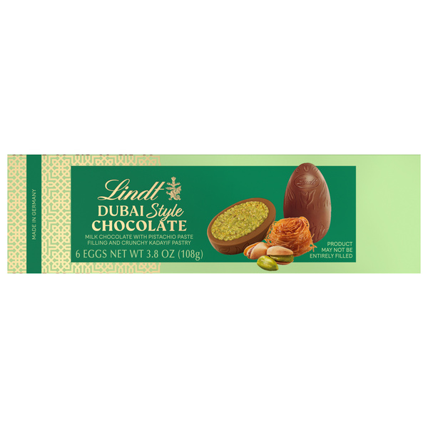 Lindt Dubai Style Milk Chocolate Candy Eggs with Pistachio