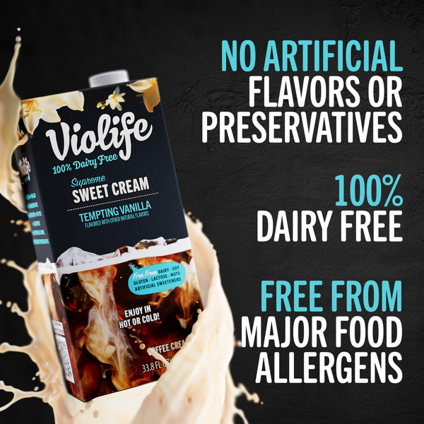 Violife Supreme Sweet Cream Vanilla Coffee Creamer, Dairy-Free, 1L