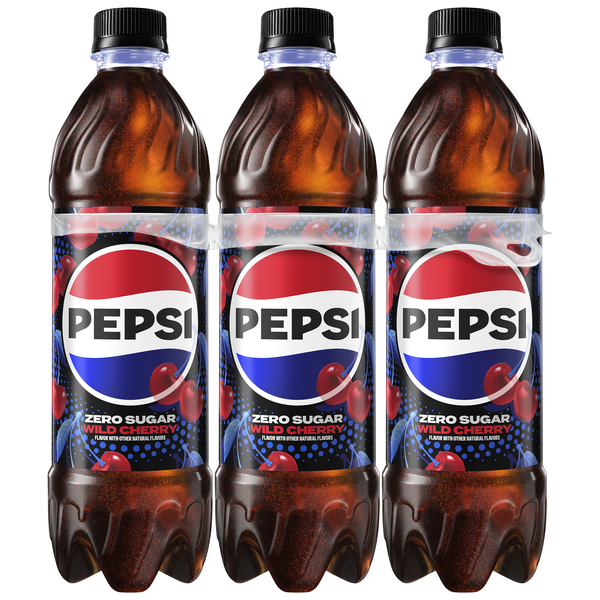 Pepsi Zero Sugar Soda Wild Cherry 16.9 Fl Oz, 6 Count | Hy-Vee