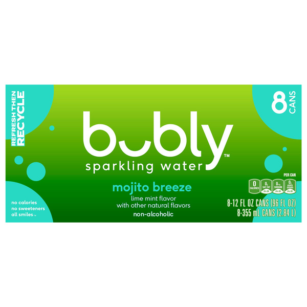 Bubly Sparkling Water Mojito Breeze 12 Fl Oz x 8 Count | Hy-Vee