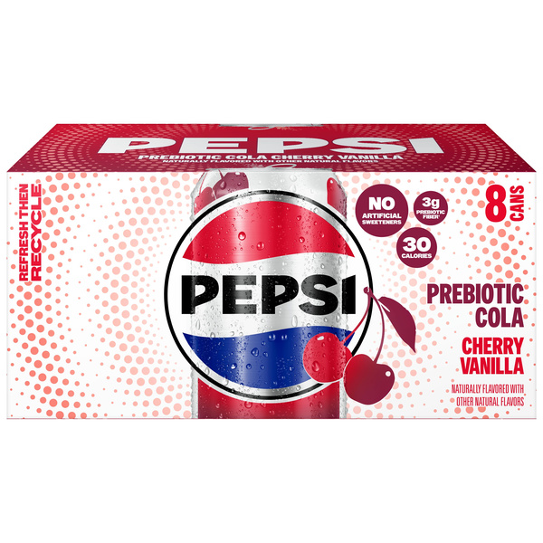 Pepsi Prebiotic Cola Cherry Vanilla, 12 Fl Oz X 8 Count | Hy-Vee