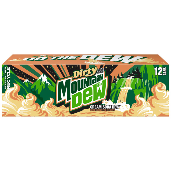 Mountain Dew Zero Sugar Dirty Dew Cream Soda 12 Fl Oz X 12 | Hy