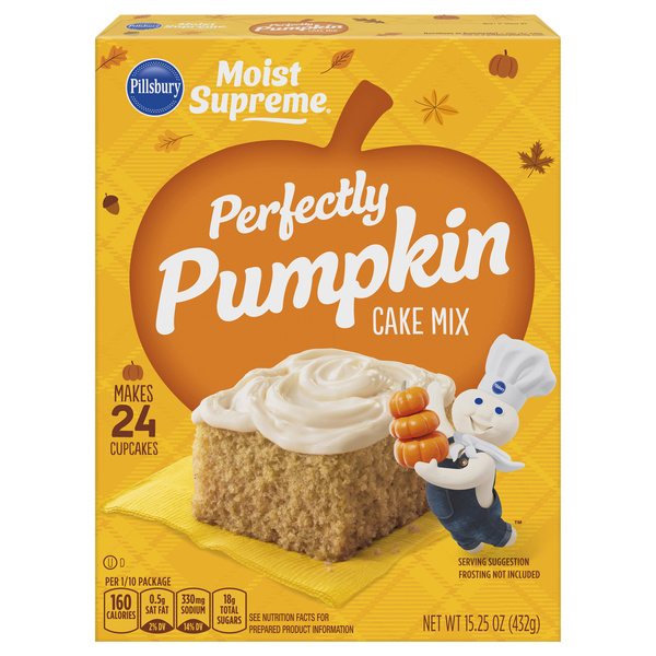 Pillsbury Moist Supreme Premium Perfectly Pumpkin Cake Mix, 15.25