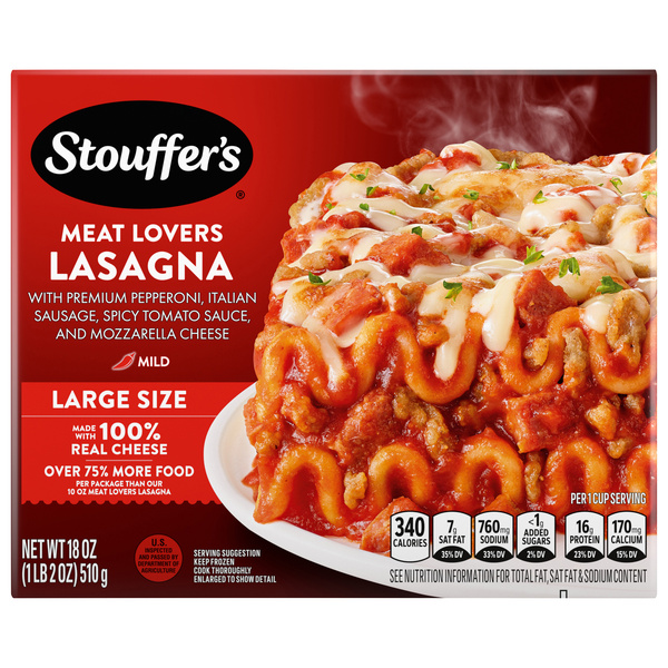 Stouffer's Meat Lovers Lasagna, Large Size, Oven Ready Lasagna