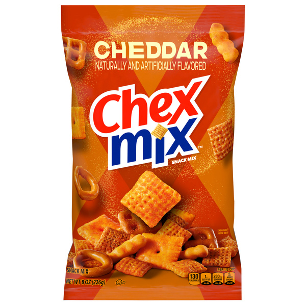 Chex Mix Cheddar Snack Mix, Savory Snack Bag, 8 oz | Hy-Vee Aisles