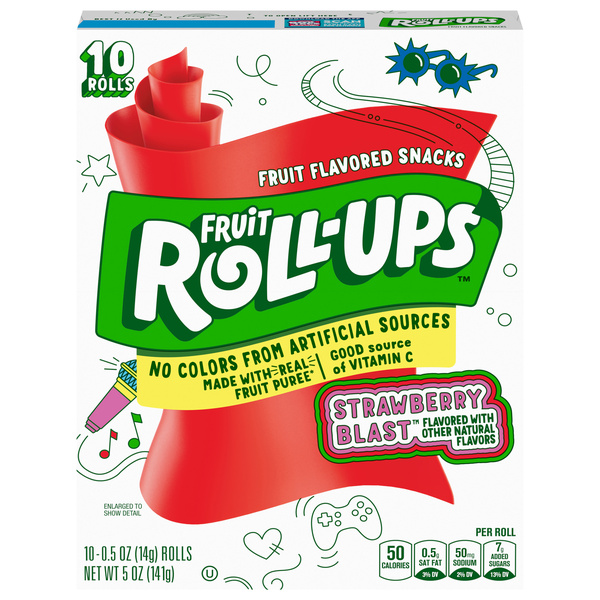 Fruit Roll-Ups Fruit Flavored Snacks, Strawberry Blast, Gluten