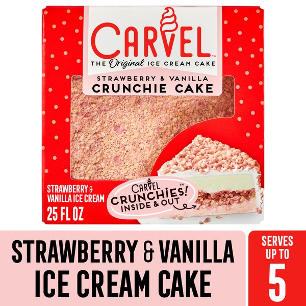 Carvel Lil' Love Strawberry & Vanilla Ice Cream Crunchie Cake | Hy