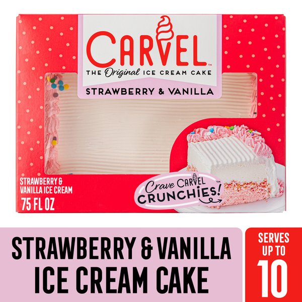 Carvel Family Size Ice Cream Cake, Strawberry and Vanilla