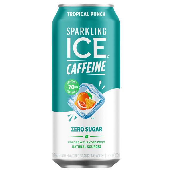 Sparkling ICE Caffeine, Tropical Punch Flavored Sparkling Water