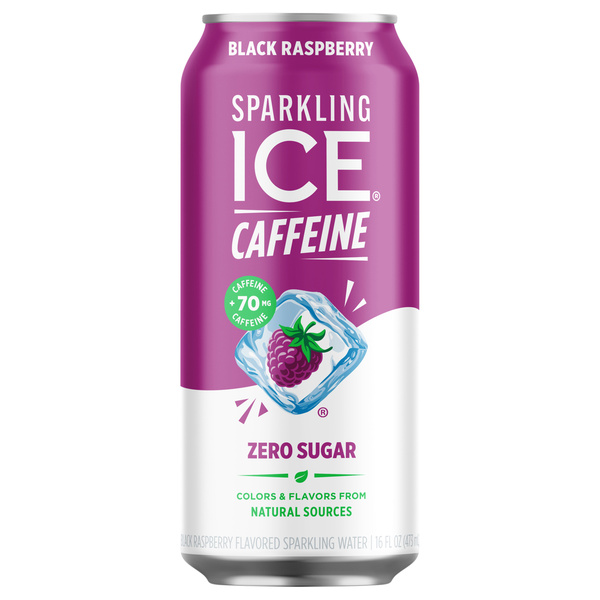 Sparkling ICE Caffeine, Black Raspberry Flavored, Zero Sugar | Hy