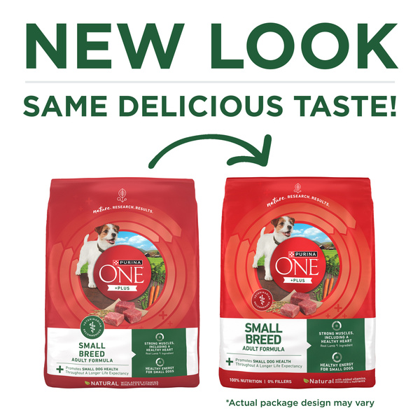 Vee Rice Purina ONE Plus Small Breed Adult Dog Food with Lamb and Rice, Dry Dog ...
