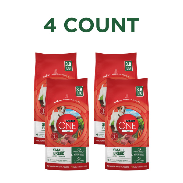 Vee Rice Purina ONE Plus Small Breed Adult Dog Food with Lamb and Rice, Dry Dog ...