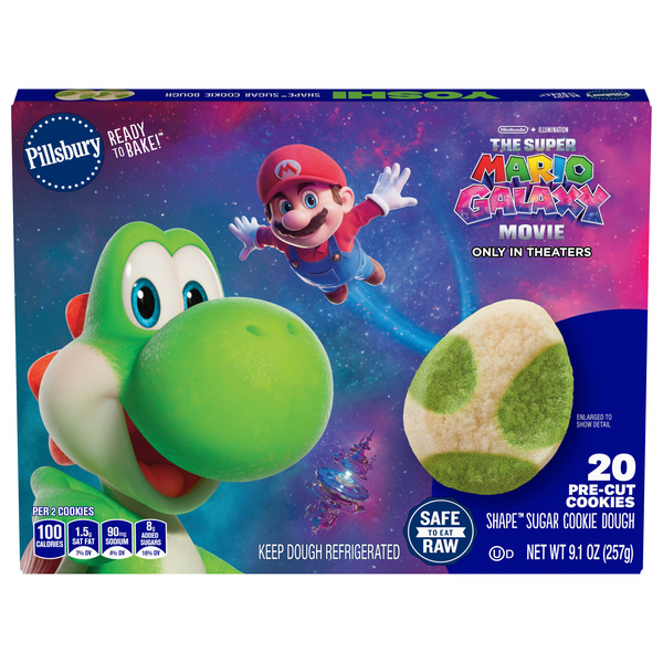 Pillsbury Ready to Bake! Yoshi Egg Shape Cookie Dough 20Ct | Hy