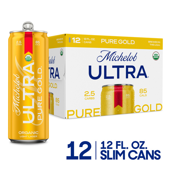 Michelob ULTRA Pure Gold Organic American Lager Beer 12 Pack, 12