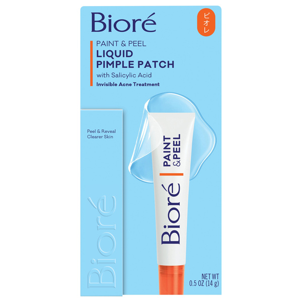Bioré Paint & Peel Liquid Pimple Patch, Invisible Pimple Patch, Pimple Patches for Face with Salicylic Acid, .5 Oz, image courtesy of Hy-Vee
