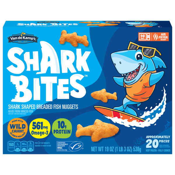 Van De Kamp's Shark Bites, Shark Shaped Breaded Fish Sticks | Hy