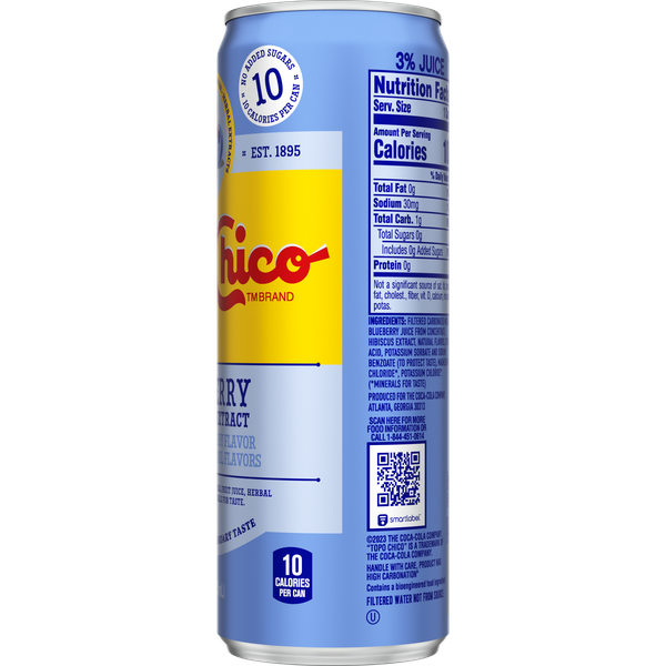 Topo Chico Sabores Blueberry with Hibiscus Extract Flavored