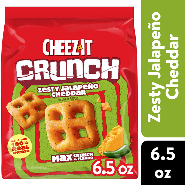 Cheez-It Crunch Cheesy Baked Snacks Zesty Jalapeno Cheddar | Hy