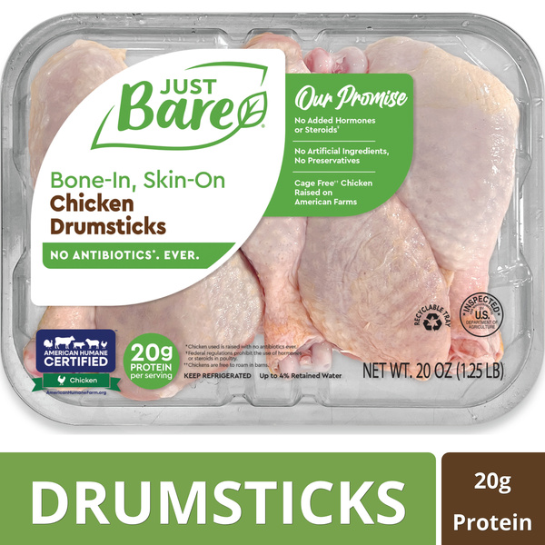 Just Bare Brand Chicken Drumsticks, image courtesy of Hy-Vee