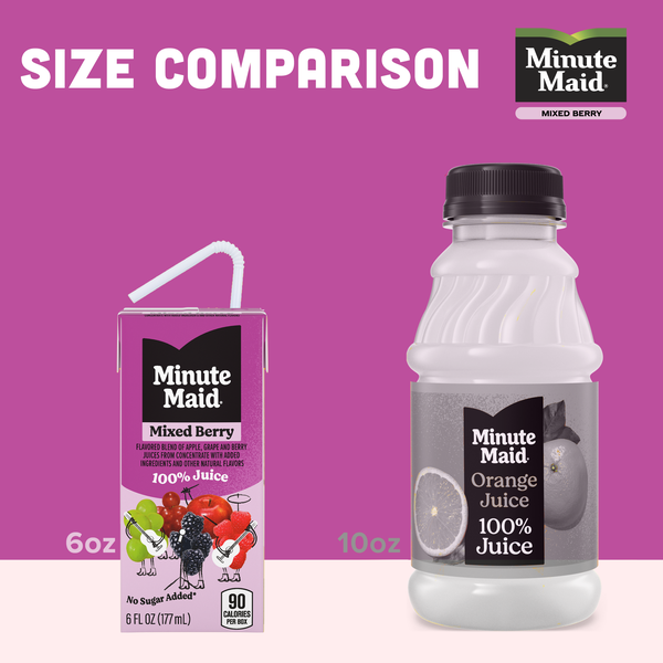 Minute Maid Mixed Berry Juice Drink Cartons, 6 fl oz, 8 Pack | Hy