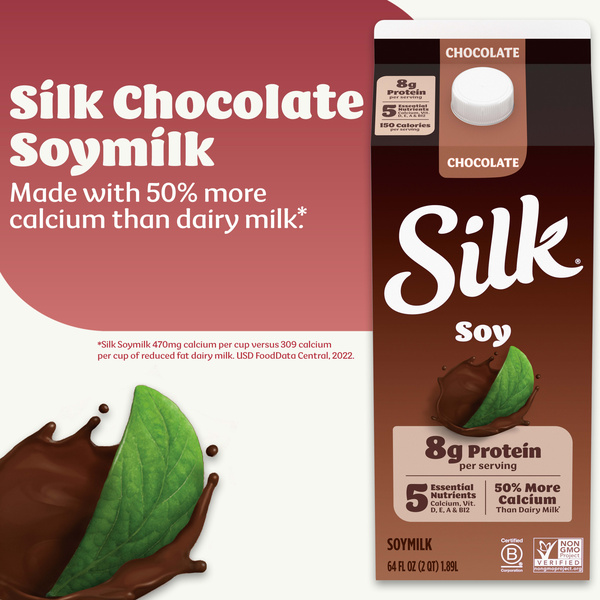 Silk Chocolate Dairy Free Vegan Soy Milk, 64 fl. oz. | Hy-Vee