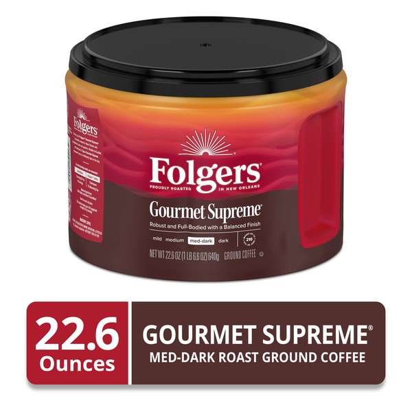Folgers Gourmet Supreme Ground Coffee, Med-Dark | Hy-Vee Aisles