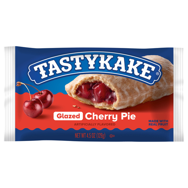 Tastykake Glazed Cherry Pie, Individually Wrapped Snack Pie, Fruit