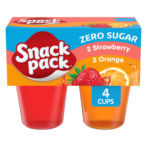 Snack Pack Zero Sugar Strawberry and Orange Flavored Low Calorie
