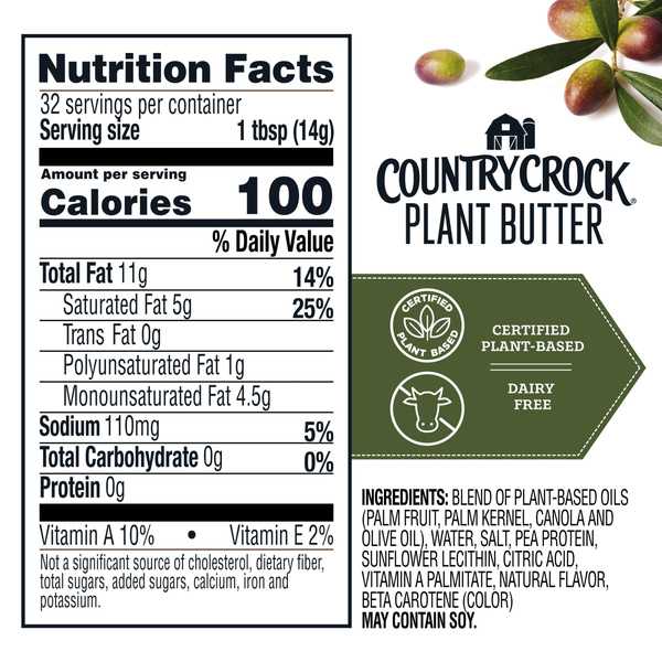 Country Crock Dairy Free Vegan Plant Butter with Olive Oil Sticks