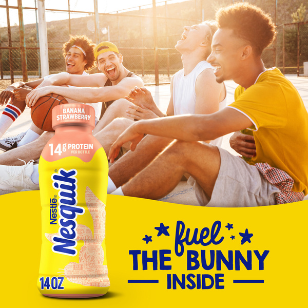 Nesquik Banana Strawberry Flavored Milk, Ready to Drink Low-fat