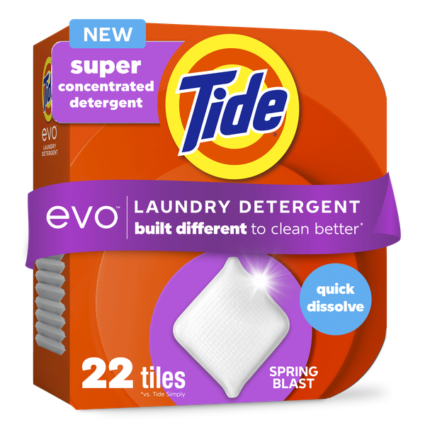Tide evo Super Concentrated Laundry Detergent Tiles, Spring Blast