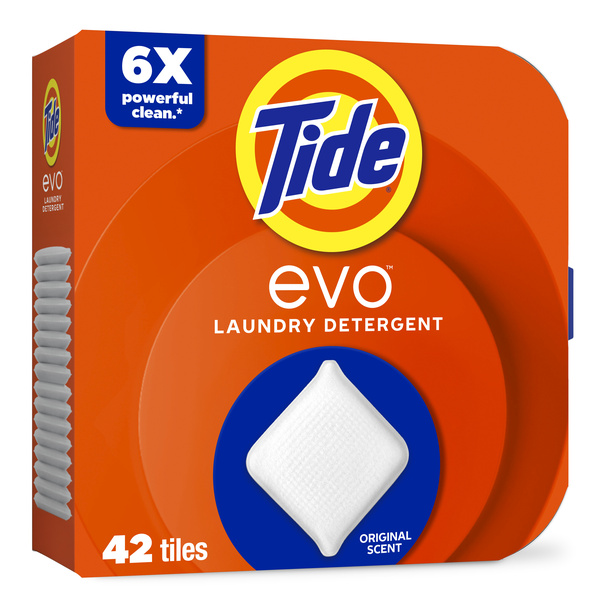 Tide evo Laundry Detergent Tiles, Original Tide Scent, 42 ct, No