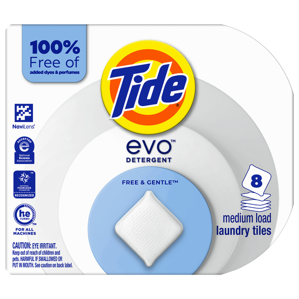 Tide evo Free & Gentle Tiles Fragrance-Free Hypoallergenic Laundry