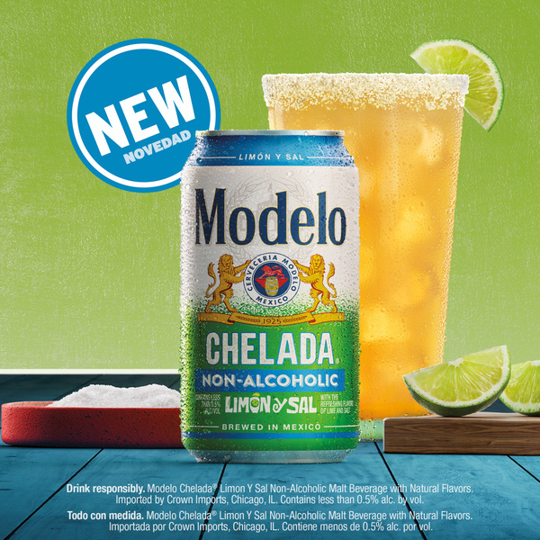 Modelo Chelada Limón Y Sal Non-Alcoholic Malt Beverage Mexican