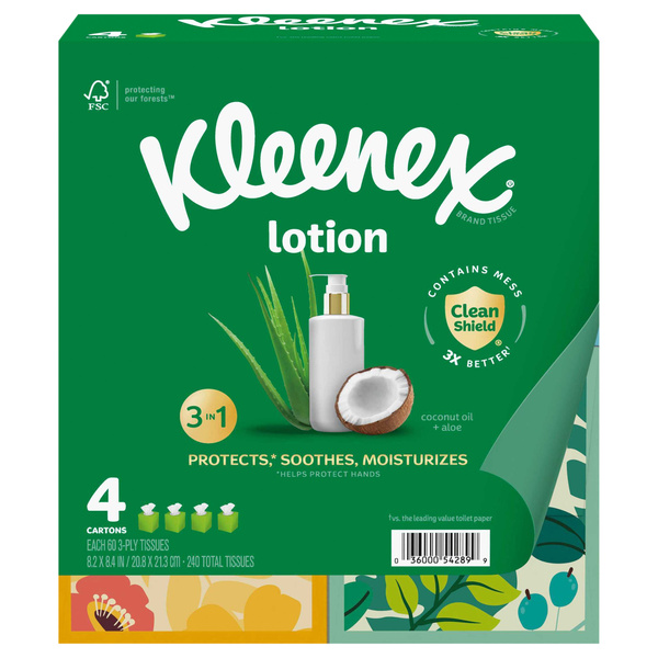 Kleenex Tissues, Soothing Lotion, 3-Ply | Hy-Vee Aisles Online