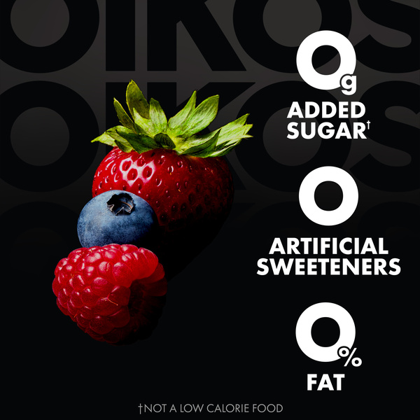 Oikos Triple Zero Mixed Berry High Protein Nonfat Greek Yogurt