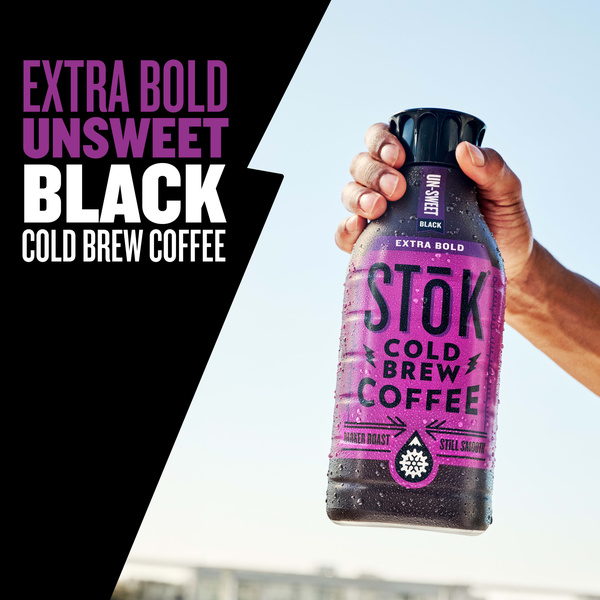 SToK Extra Bold Black Unsweetened Cold Brew Coffee Bottle, 48 fl