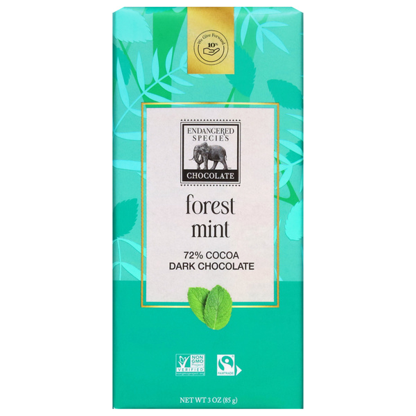 Endangered Species Chocolate Natural Dark Chocolate With Forest