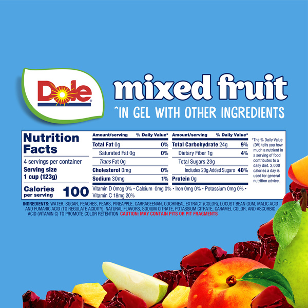 Dole Black Cherry Mixed Fruit in Gel 4 - 4.3oz Cups | Hy-Vee