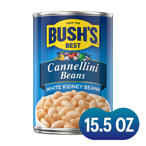 Bush's Best Vegetarian, Gluten Free Cannellini Beans, 15.5 oz Can, image courtesy of Hy-Vee