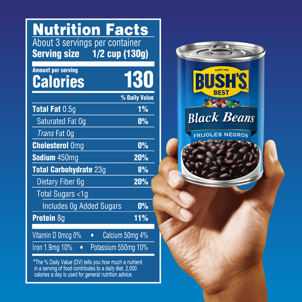 Bush's Best Vegetarian, Gluten Free Black Beans, 15 oz Can | Hy
