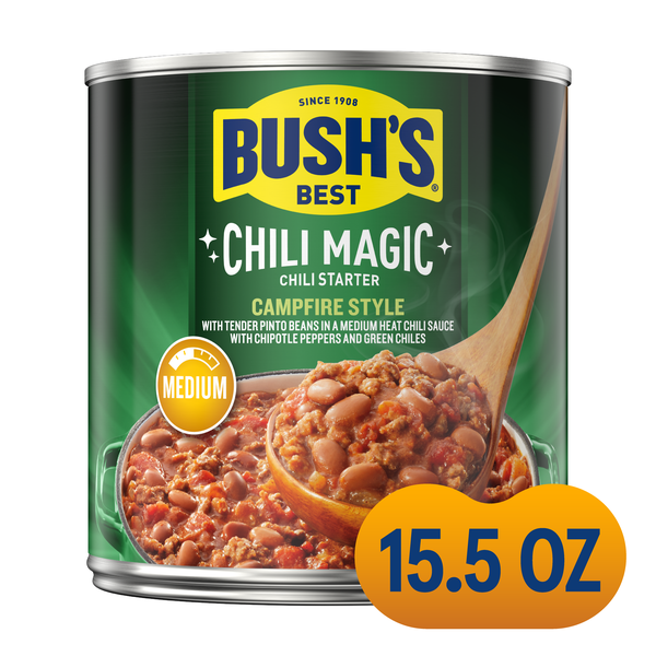 Bush's Best Chili Magic Vegetarian, Gluten Free Chili Starter, 15.5 oz Can, image courtesy of Hy-Vee