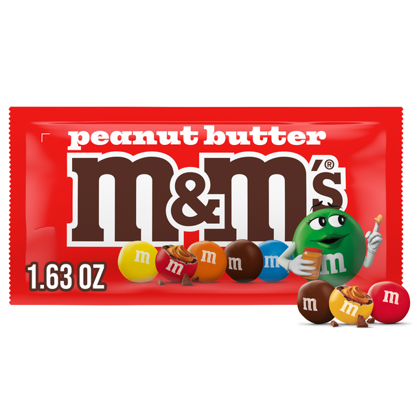 M&M'S Peanut Butter Milk Chocolate Candy, Full Size, 1.63 oz Bag