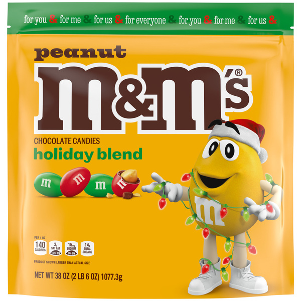 M&M'S Christmas Gift Peanut Milk Chocolate Candy, 38 oz Bag | Hy