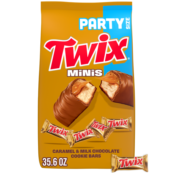 TWIX Caramel Minis Size Chocolate Cookie Bar Candy Bag, 35.6 oz