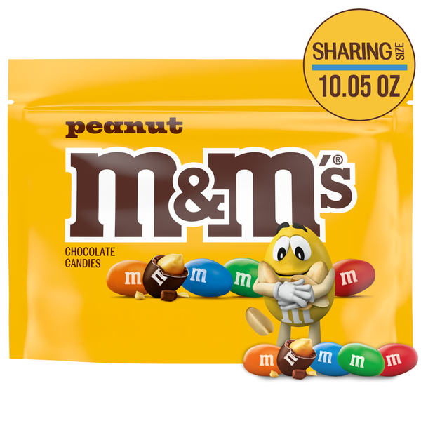 M&M'S Peanut Milk Chocolate Candy, Sharing Size, 10.05 oz Bag | Hy