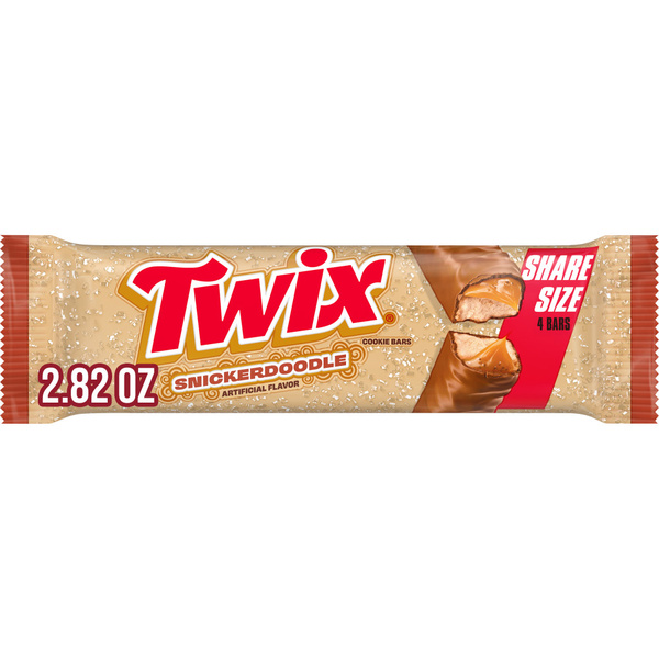 Twix Snickerdoodle Cookie Chocolate Candy Bars, Share Size - 2.82